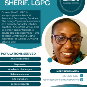 Oumie Sherif, LGPC, Therapist in Towson, MD 